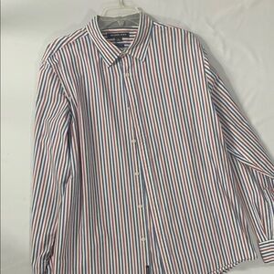 Michael Kors Collection Red and Blue Casual Button Down Shirt